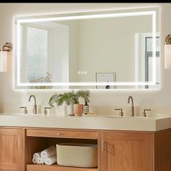 84X32 Led Mirror for Bathroom, Front and Backlit, CRI 90+, 3-Color, Dimmable Lig