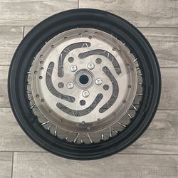 Front And Rear Black Rim with Spokes W/rotors