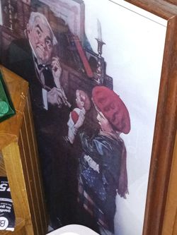 Framed Norman Rockwell Style Art Print