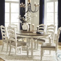 Realyn White Oval Extendable Dining Room Set by Ashley Furniture