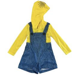 Minions Girls 3T 4T Rise of Gru Minion Halloween Costume Hooded Romper Only