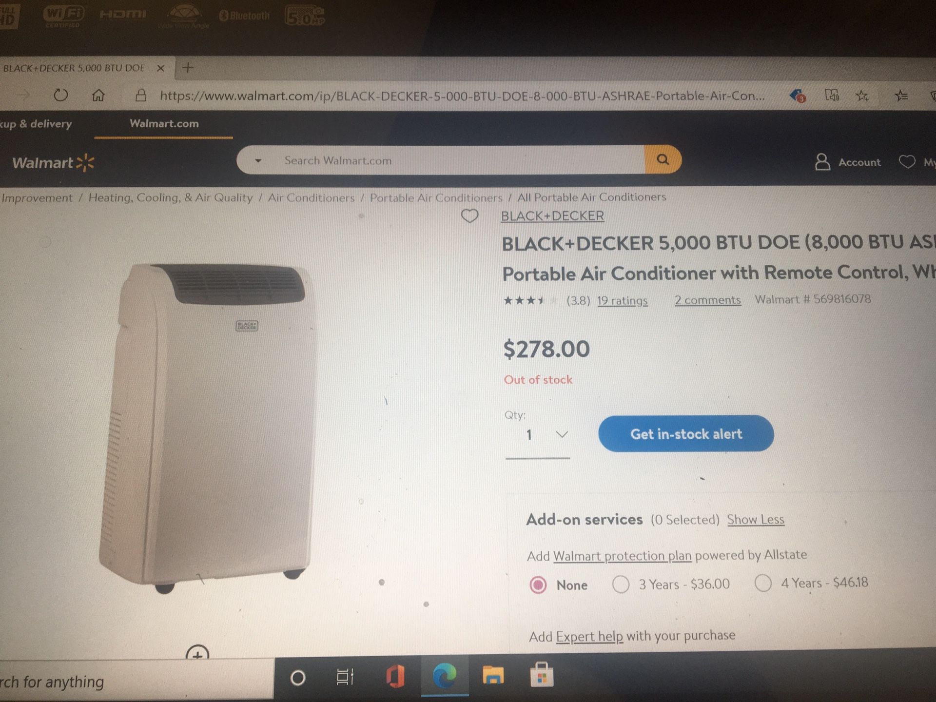 New Portable A/C Dehumidifier Fan 8,000 Btu