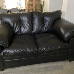 Black Leather Loveseat