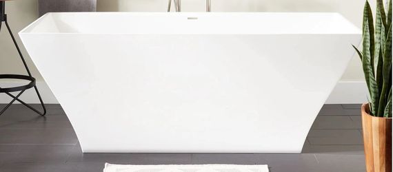 Signature Hardware Carraway 66" Solid Surface Soaking Freestanding Tub