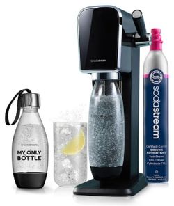SodaStream Art Sparkling Water Maker (Black) with CO2 and Carbonating Bottles