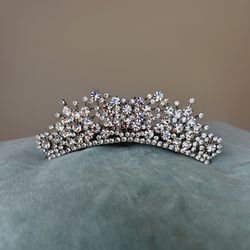 Diamond Imitation Silver Tiara 