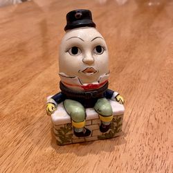 Humpty Dumpty Porcelain Hinged Trinket Box Vtg , 1990s