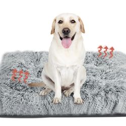 Big Ant Dog Bed, Comfort Fluffy Plush Dog Crate Mat, Washable Dog Crate Pad Dog Beds for Dogs and Cats, Anti-Slip Dog Crate Bed for Sleeping, Pet Crat