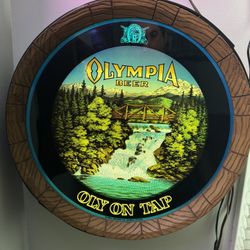 Olympia Barrel Motion Beer Sign