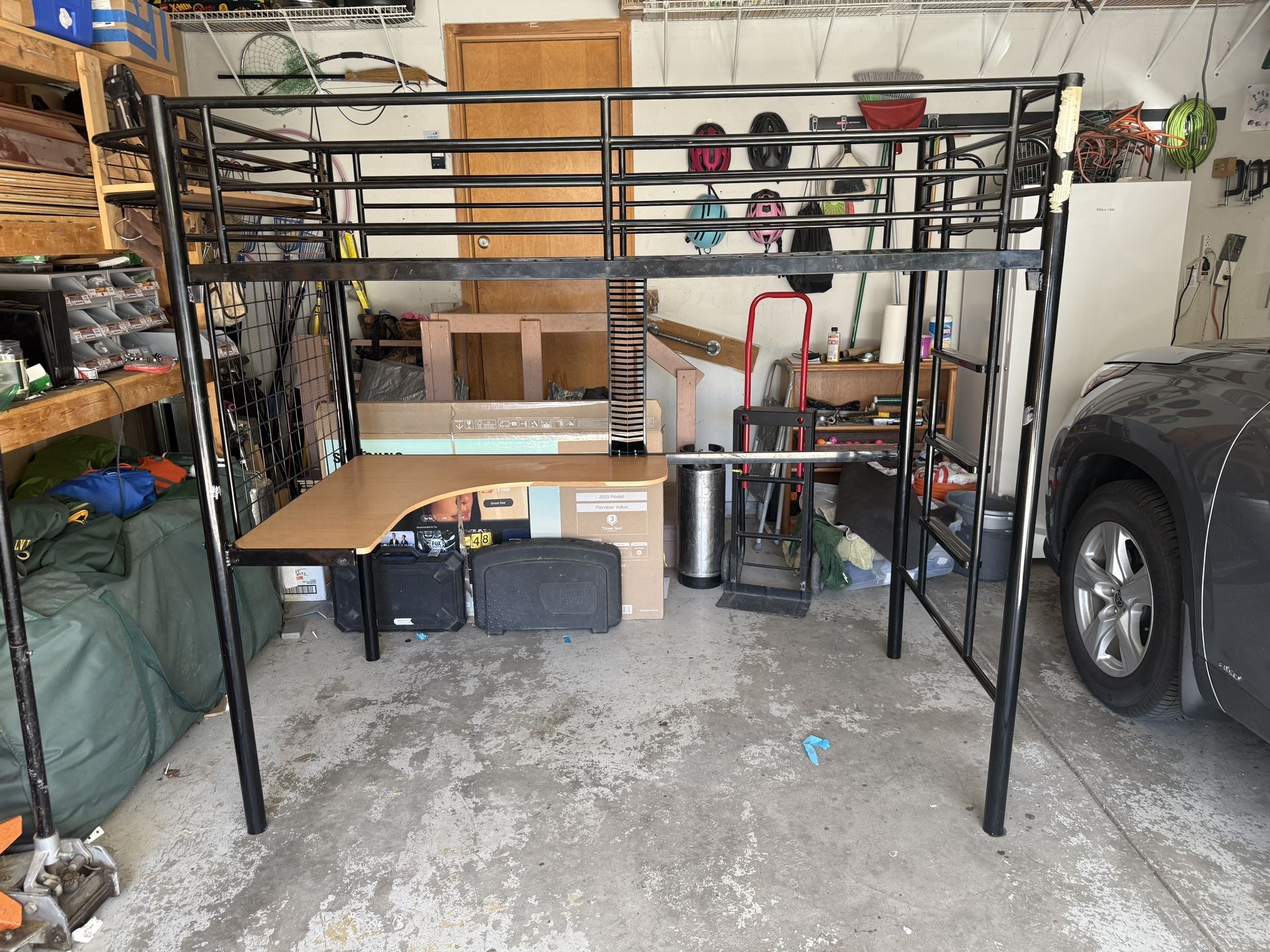 Twin Loft With Desk, Shelf