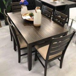 Rokane Kitchen/ Dining Table And Chairs ☄️ 7 Piece Dining Room Set 💥 Brand New✅