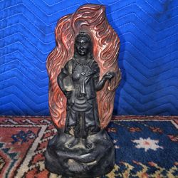 Japanese Deity Sculpture Earthenware 