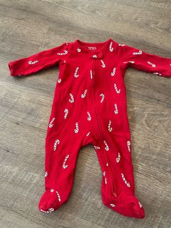 Boys or girls Christmas candy cane sleeper size 6 months by Carters #6