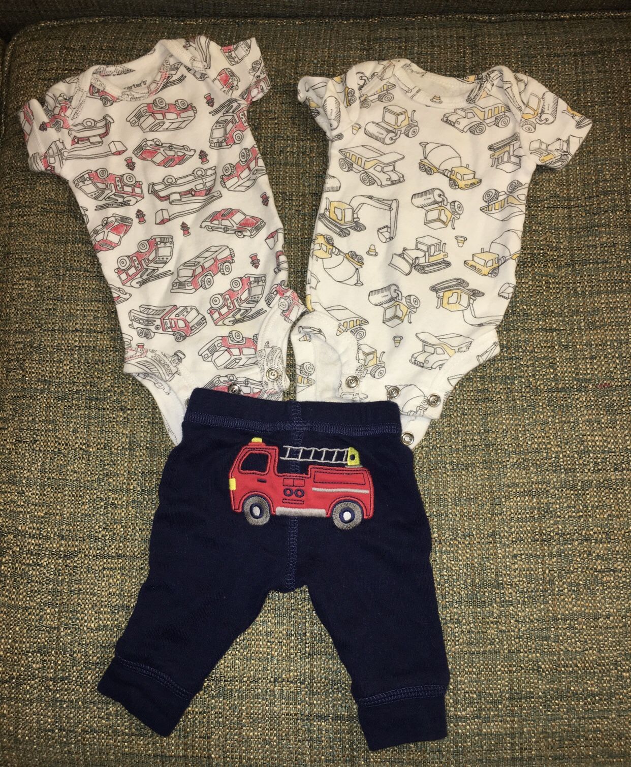 Baby Boy Newborn Outfit Lot Firetruck 