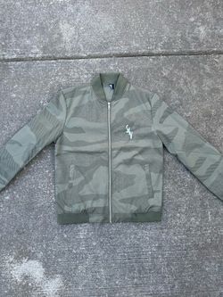 Bomber Jacket Olive Green Camouflage
