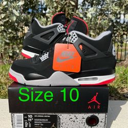 Jordan 4 Black Red OG BRED 2019 Sz 10 New