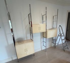 Shelving unit with 12 glass shelves