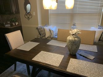 Dinning Chairs Beige N Silver