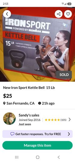 New Iron Sport  Kettle Bell 15 Lb