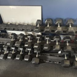 Brand New Dumb Bell Set With Rogue Rack