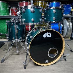 DW Collector’s Keller Maple Drum Kit Turquoise Lacquer 1996