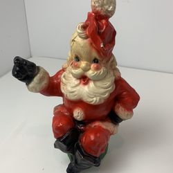 Vintage Santa Claus Chalkware Chalk Ware Bank 1940s, 12.5"
