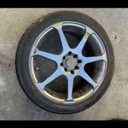 1 — 215/45r17 4x100 4x3.94 4x114.3 4x4.5 Honda Civic Fit Miata Xa Xb Ia Echo Accord Versa Sentra Wheel Rim Good Treads Tire!