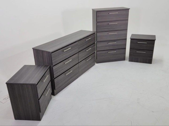 DRESSER CHEST AND 2 NIGHTSTANDS CÓMODA GAVETERO Y 2 MESITAS DE NOCHE