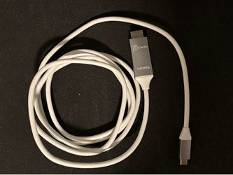 j5create USB-C to 4K HDMI Cable: 6 ft Male-to-Male Cord, Gray/White