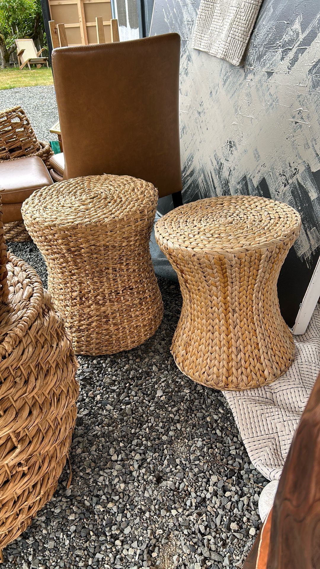 Pair Of Woven Side Tables