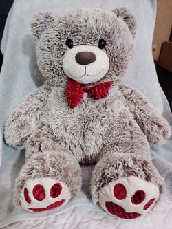 Large Teddy Bear  w/ Velvet Red Bow