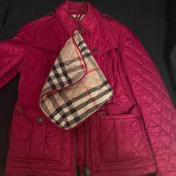 Burberry Raincoat With Matching Travel Bag 