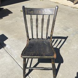 Vintage Hand Painted Arrowback Plank Chair