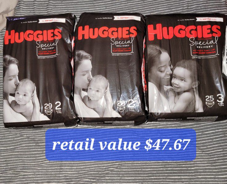 Huggies Special Delivery Lot Of 3 (Size 2,2,3)