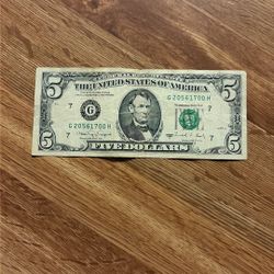 5 Dollar Bill 1988