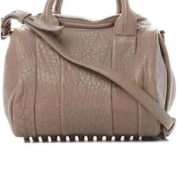 Alexander Wang Mini Pebbled Leather Stud Bag Purse Crossbody  Tan Brown 