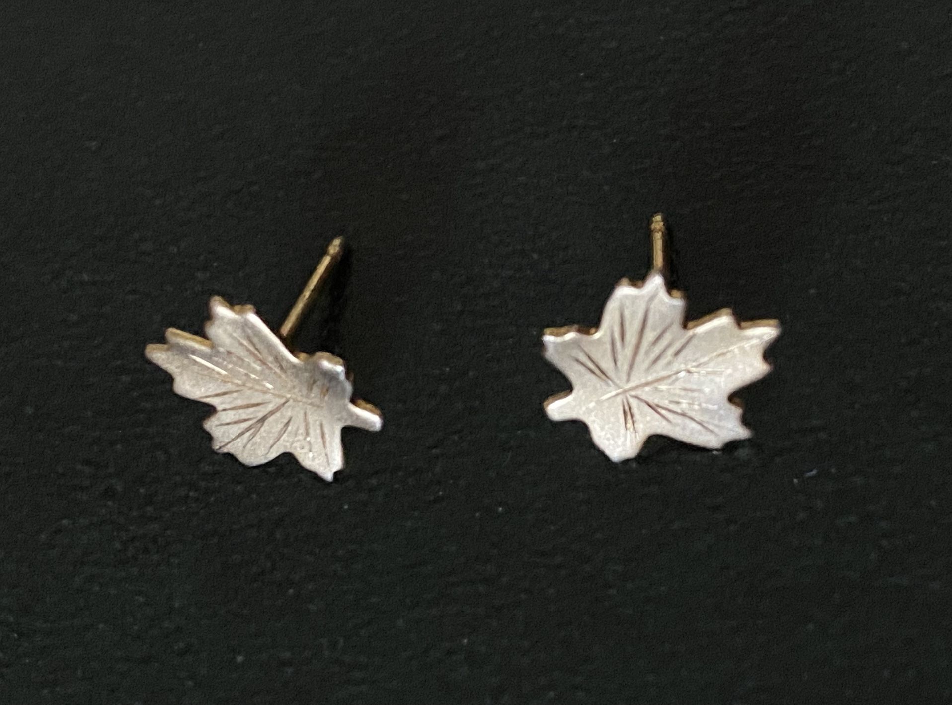 Gold Tone Leaf Earrings