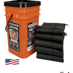 Quick Dam Grab & Go Flood Kit includes 5- 10ft Flood Barriers in Bucket