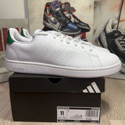 New Adidas Cloudfoam Advantage Tennis Shoe White Green Sneakers Men Sz 8, 8.5, 9, 9.5, 10, 10.5, 11, 11.5, 12, 13