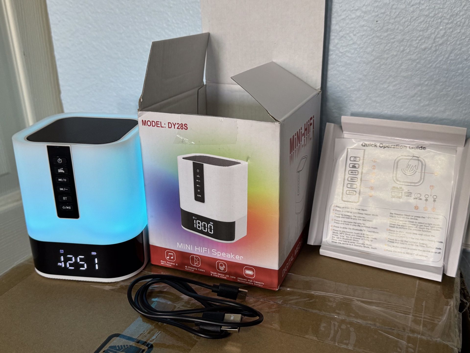 Night Light Bluetooth Speaker and Alarm Clock