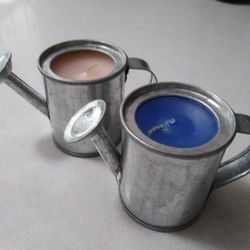 Set Of Rustic Miniature Watering Can  Candles. Price forboth