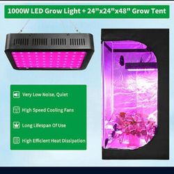 Indoor Grow Tent Kit With 1000W LED Grow Light