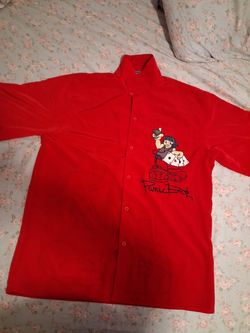 Panic Dots Red Button-Up Long Sleeve Shirt