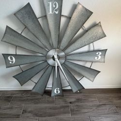 Metal Windmill Clock 48"