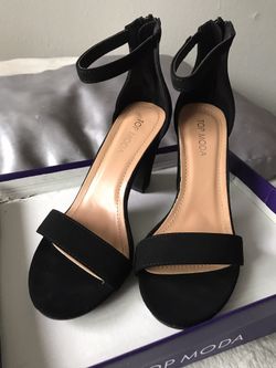 Black Suede High Heels 