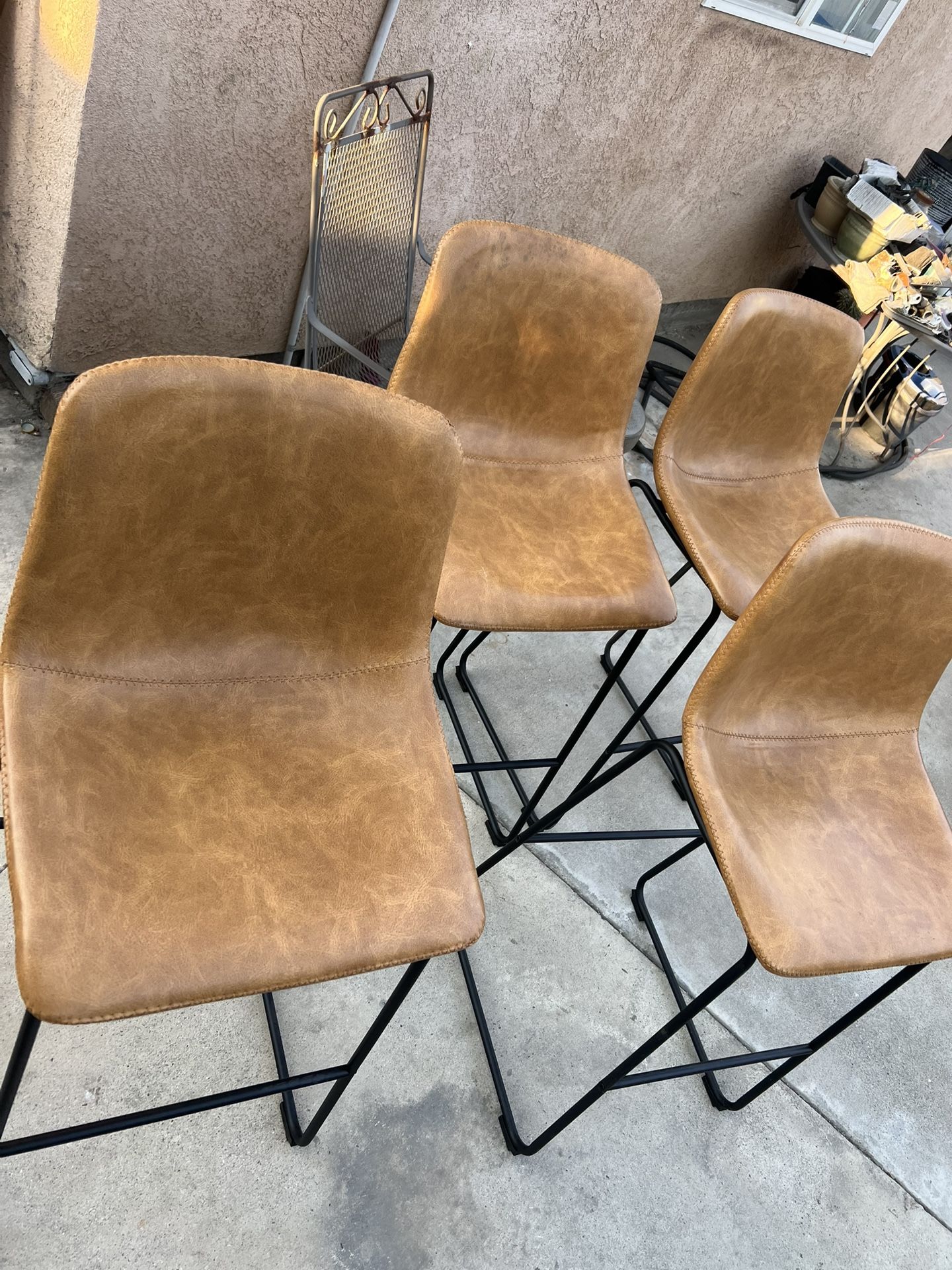 Bar Stools 26in Leather 4 Pieces
