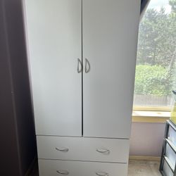 White Wardrobe With Drawers 