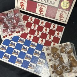 1994 VINTAGE USC TROJANS VS UCLA BRUINS CHECKERS W/ HELMETS NEW OPEN BOX W/ STICKERS STILL IN TACT