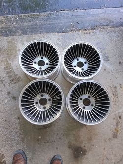Vtg 13" x 7" WESTERN TURBINE WHEELS off of a DATSUN 260Z