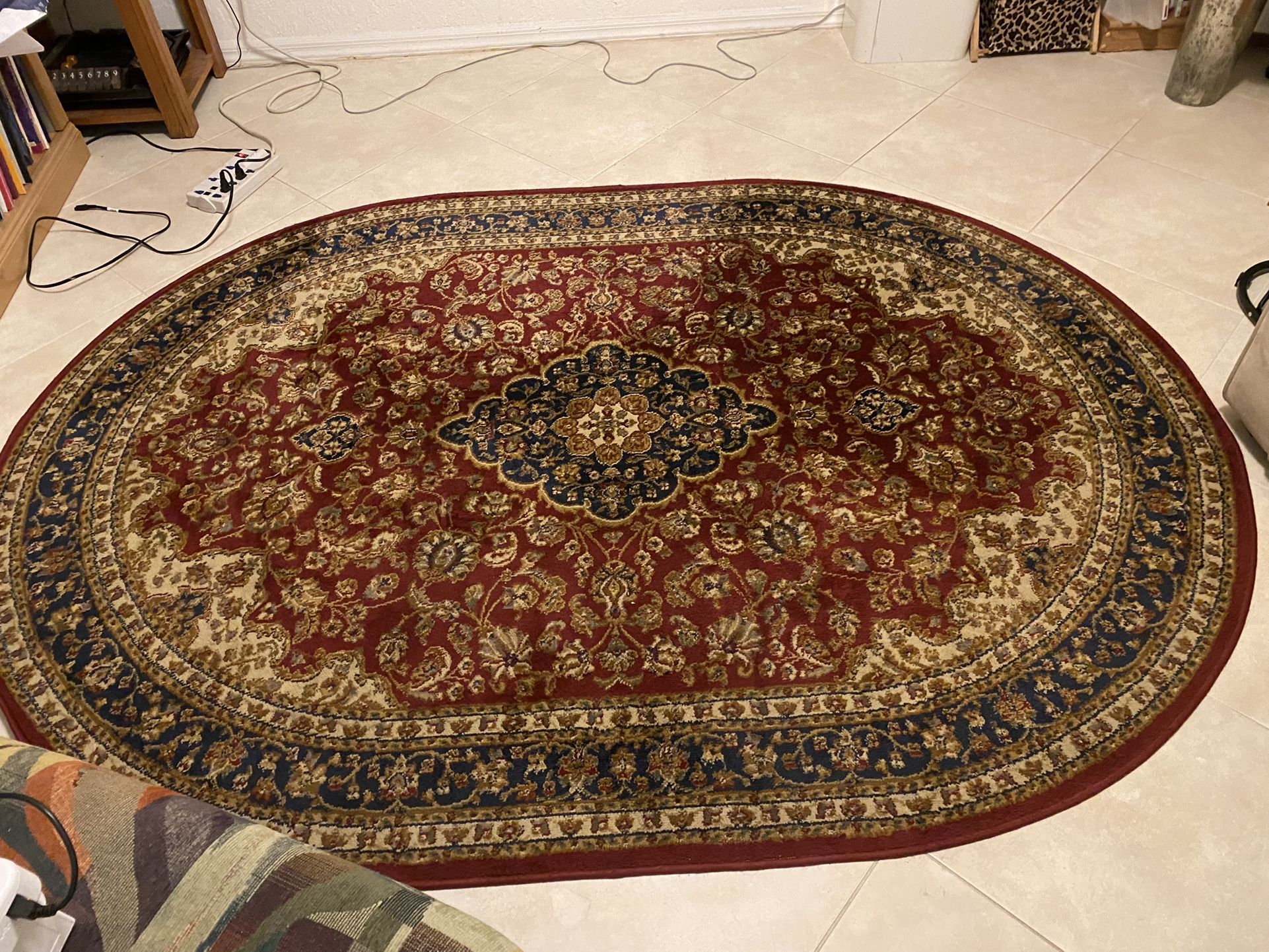 Beautiful Oriental Red Oval Rug